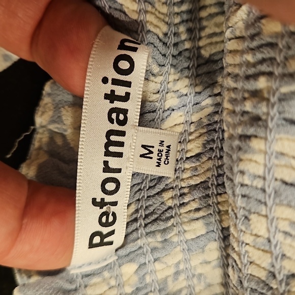 💕REFORMATION💕 Zaria Mini Dress ~ Sofie Light Blue Floral Print Medium M - Picture 15 of 16